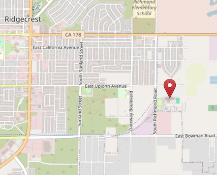 Location of Desert Empire Fairgrounds in Ridgecrest, California